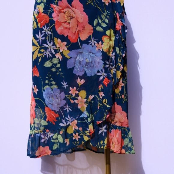 Sweet Pea New York by Stacy Frati High Low Ruffle Wrap Dress, Floral Medium - Picture 6 of 11